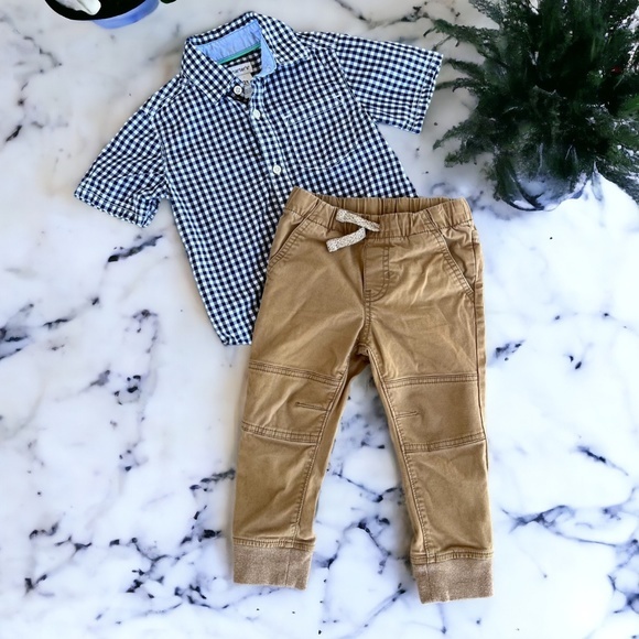 Other - Toddler Boy Size 2T Button Down Shirt and Jogger Pants